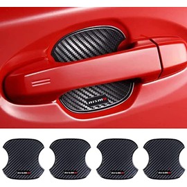 nismo Nissan Car Carbon Door Knob Guard Anti-Scratch Door Handle Protector, Pack of 4 (M, Nissan)