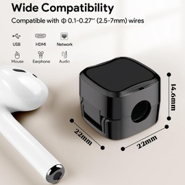 Cord Organizer, 6 Pack Magnetic Cable Clips Cord Holder for Mobile Phone USB Data Cable and Various Wires Storage, Magnetic Suction is Firm, Easy to Take, Suitable for Home, Kitchen, Office (Black)