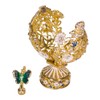 danila-souvenirs Glamorous Style Carved Easter Egg with Flowers and Butterfly