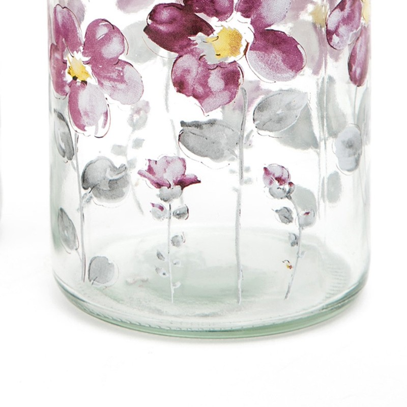 17oz Flower Glass Soap Dispenser Bottle with Plastic Pump,Set of