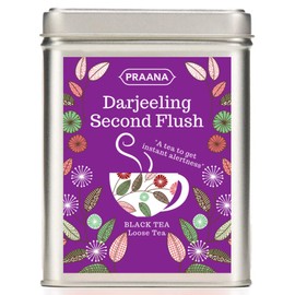 PRAANA TEA Darjeeling 2nd Flush Tea Gift Tin, 100 g