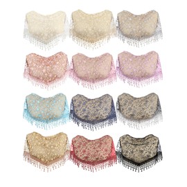 Zhanmai 12 Pcs Veils for Church Catholic Mass Veils for Women Catholic Lace Triangle Mantilla chapel Floral Tulle Scarf (Vibrant Color)