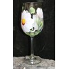 Hand Painted Wine Glasses - White Magnolia (Set of 2)