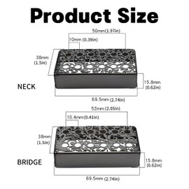 JCHFR 2 PCS Brass Guitar Pickup Covers, Black, Humbucker Guitar Pickup Cover, Metal Humbucker Pickup Covers Pickup Frame for Epi Les Paul LP Electric Guitar