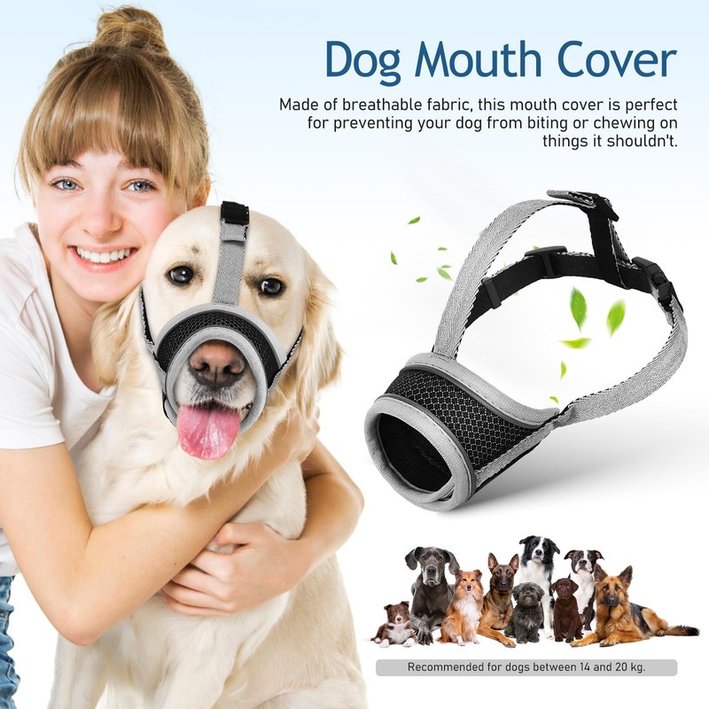 SUPVOX Dog Muzzle,Air Mesh Breathable Muzzle,Drinkable Adjustable Pet Muzzle for