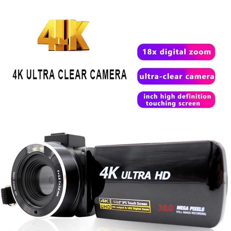ASHATA Digital Video Camera, 4K Anti‑Shake High Definition Digital Video