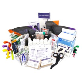 Lightning X Mid-Sized First Responder EMT Bag | LXMB25 | Fully Stocked w/ 240+ First Aid, EMS & Trauma Supplies - ORANGE