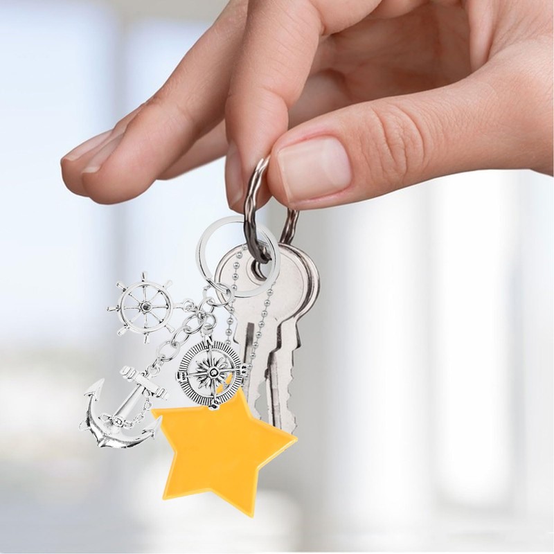 Dumhuts Nautical Keyring Set - Anchor, Compass and Steering Wheel
