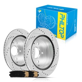 PHILTOP Rear Brake Pads and Rotors kit Fit for GMC 2010-2017 Terrain, 11” Brake kit Rear Brakes Rotors Automotive Replacement Brake kits