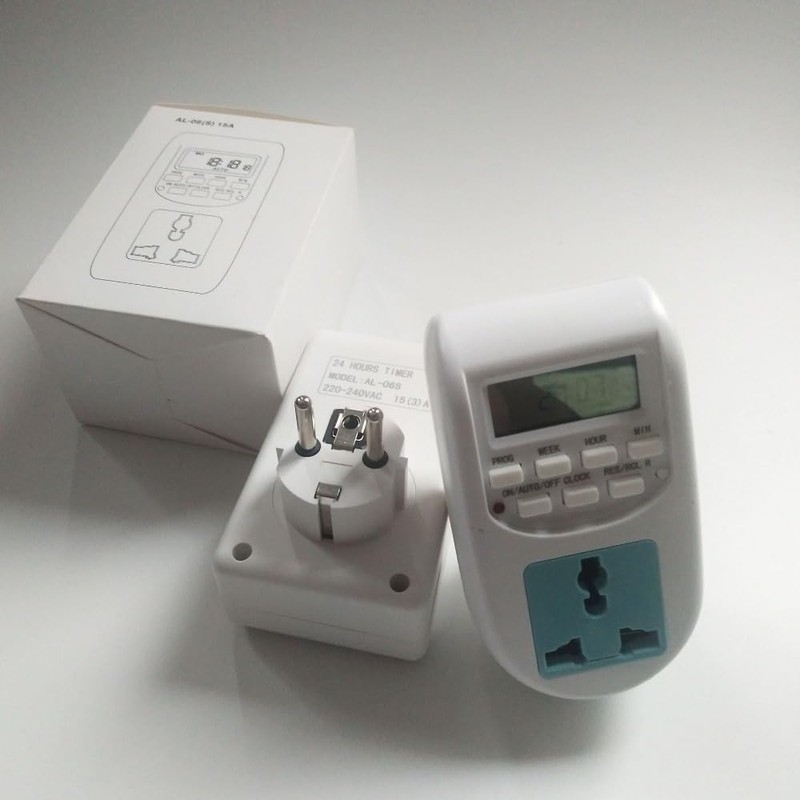 Urjumpea European Standard Timer Socket 220V-240V Portable ABS Functional LCD