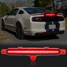 HTZCMOTO LED Third Brake Light Fits for Mustang 2010/2011/2012/2013/2014, Red Lens High Mount Stop Light