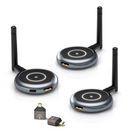 AIMIBO Wireless HDMI Transmitter and 2 Receivers, 5.8G, 60Hz, 165FT/50M, Support Multiple TVs, Touch Screen App Mirror, HDMI Wireless Extender for Laptop, Camera, TV Box to TV, Projector, Monitor