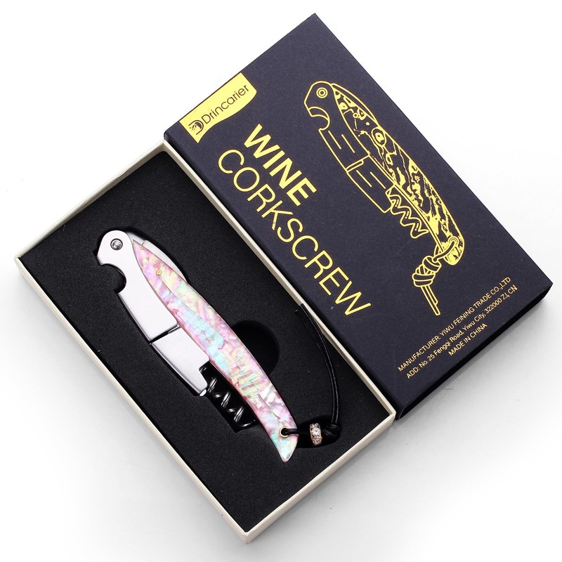 Drincarier Shell Handle Waiter Corkscrews-Wine Openers,Corkscrew Bottle Openers,3-in-1 Wine Key