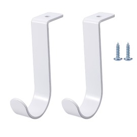 OwnMy 2PCS Closet Rod Brackets Heavy Duty 1 Inch to 1.5 Inch Round Closet Rod Holders, Wall Mount Closet Shelf Rod Pole Support Brackets Clothes Storage Hangers with Screws
