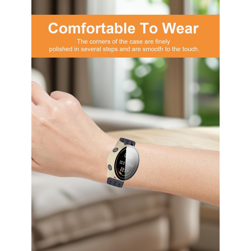 2 Pack,Case for Garmin Forerunner 570 47mm,daunke Ultra Slim Full