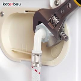 KOTARBAU® Washing Machine Inlet Hose 2.5 m x Diameter 13 mm Reinforced Hose Dishwasher Hose 3/4 Inch Curved / Straight Dishwasher Replacement Parts Inlet Hose with Seal Water Inlet Hose
