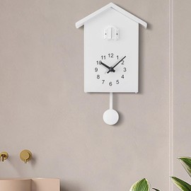 Reloj de Cuco Reloj de Pared, Reloj de Cuco con Pájaro de Trabajo, Reloj de Cuco Blanco, Reloj de Pared con Ventana, Reloj de Pared con Pájaro Pequeño, Reloj de Cuco Moderno,