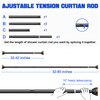 TITGIPE Black Shower Curtain Rod 32-80 Inches, No Drilling Tension