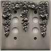Classic Accents Decorative Antique Pewter Two Gang Push Button Light Switch Wall Plate