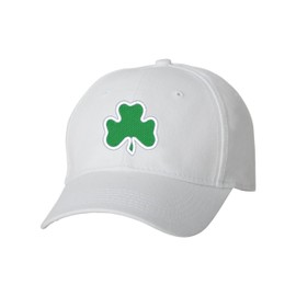 One Size White Baseball Giant Shamrock St. Patrick's Day 4 Leaf Clover Embroidered Dad Hat Structured Cap
