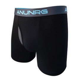 ANUNRG - Men's - Ultra Soft Modal and Bamboo Viscose Athletic Boxer Brief Underwear (X-Large) Black