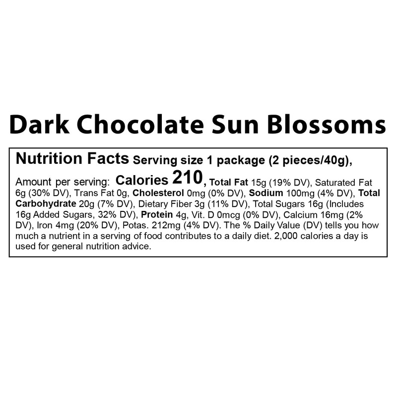 Vermont Nut Free Chocolates Sun Blossoms® (Dark Chocolate), 12 Count,