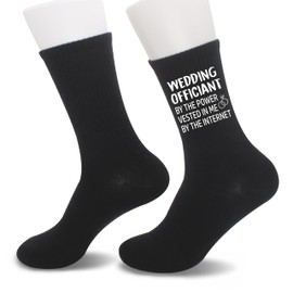 ANYEMW The Wedding Socks - Wedding Funny Gifts For Wedding Officiants, Novelty Socks For Men and Women, 1 Pairs. (158) (WEDDING OFFICIANT, Cotton)