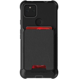 Ghostek Exec Magnetic Wallet Pixel 5a Case with Card Holder Perfect for Car Mounts Leather Pocket Holds 4 Credit Cards Removable for Wireless Charging Compatible 2021 Google Pixel5a (6.2 Inch) (Black)