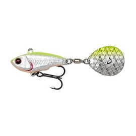 Savage Gear Fat Tail Spin Sinking Jig Spinner, Size/Weight/Colour: 8 cm/24 g/Lemon Back Flash