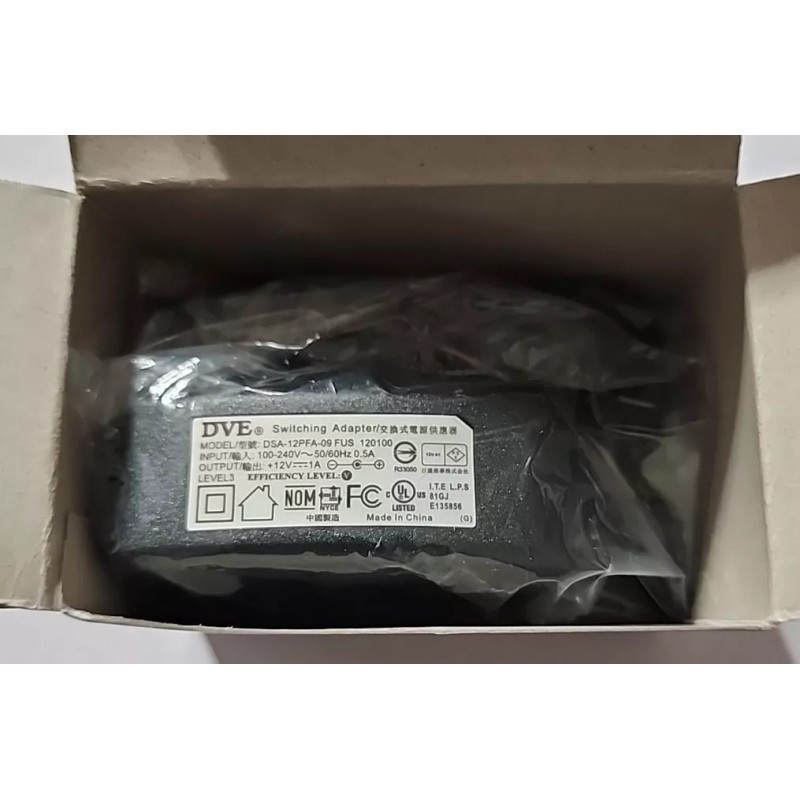DVE DSA-12PFA-09 FUS 120100 12V 1A SWITCHING POWER ADAPTER SUPPLY