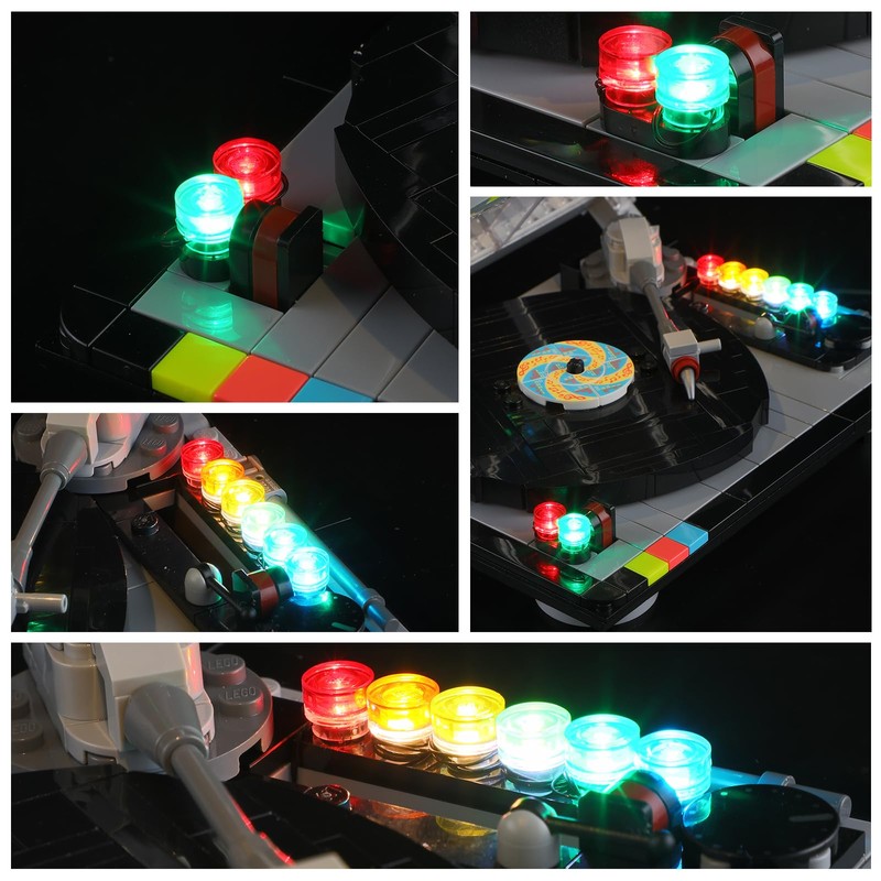 YEABRICKS LED Licht für 40699 Retro-Plattenspieler Bausteine Modell (Bausteine Set