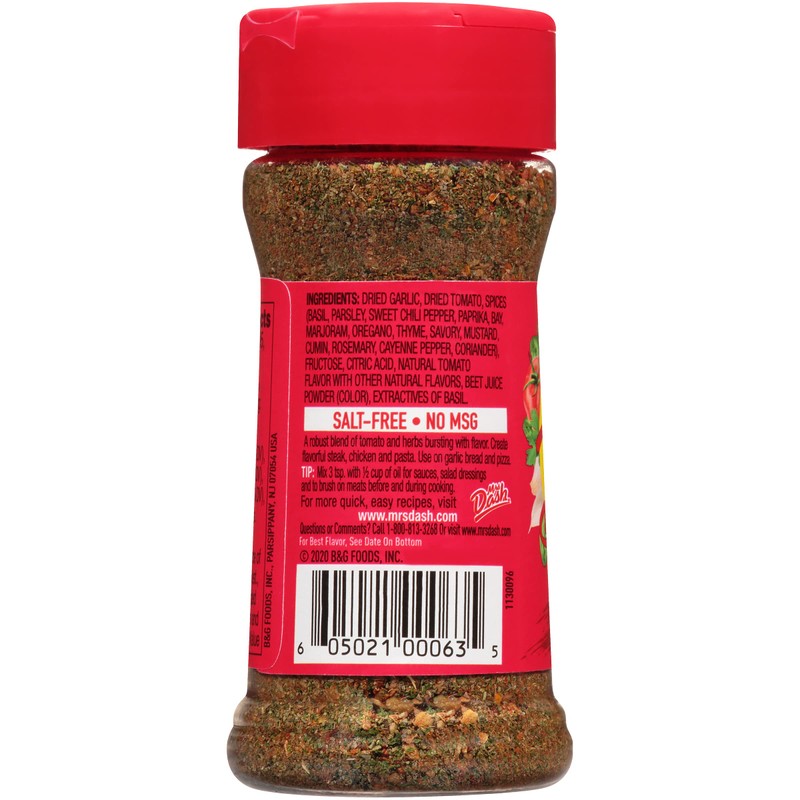 Dash Salt-Free Seasoning Blend, Tomato, Basil and Garlic, 2 Ounce