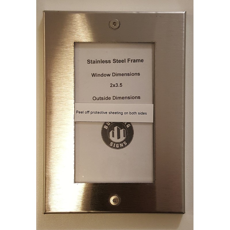 Elevator Certificate Frame 3.5 x 2 Stainless Steel