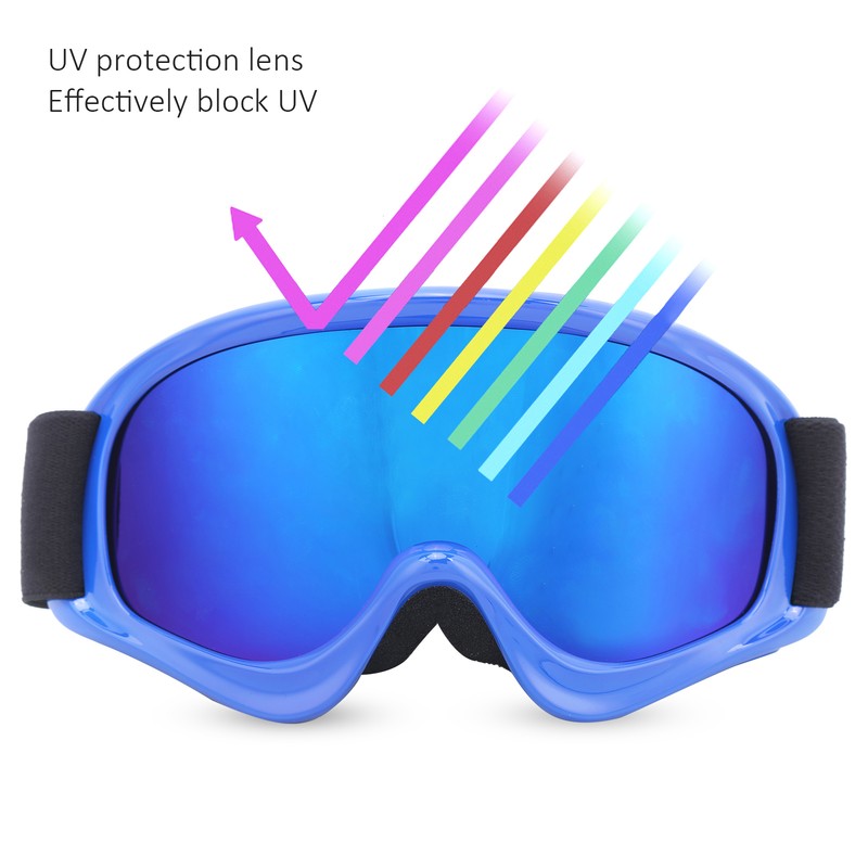 Children Ski Doublelayer Antifog Snow Antisnow Blindness Climbing Windproof Glasses(blue