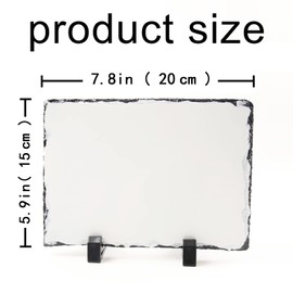 6 Pack Sublimation Slate Blanks DIY Custom Stone Slate 6x8 Inch Picture Frame Heat Transfer Rock Photo Plaque with Display Stand Decoration for Desktop Souvenir