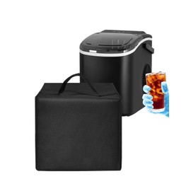 Countertop Ice Maker Cover Heavy Duty Nylon Material Waterproof Dust Cover Case Compatible With Electactic Countertop Self-Cleaning Ice Maker Machine ICE91122 Black 13.8"Dx11"Wx11"H