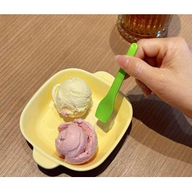 GreenWorks 100 Count Small Compostable Ice Cream Spoons,3.75 Inch Tiny Multi-colored Mini Spoons for Honey Sugar Jam