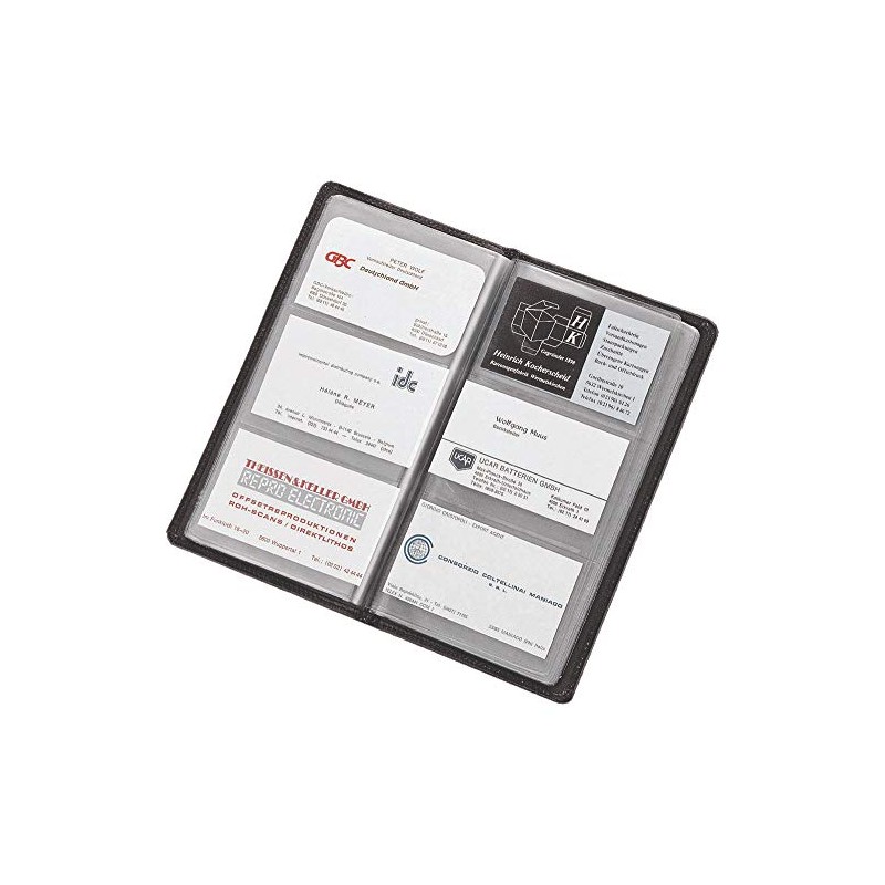 Business Card Holder Leather Black