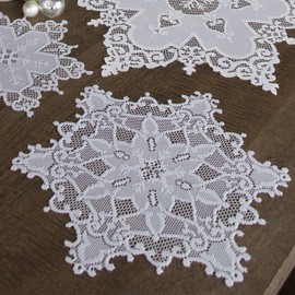 Heritage Lace Snowflake Doily, 12" Round, White, 4 Count