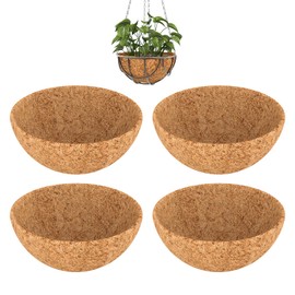 XYSM Hanging Baskets Liners for Plants Outdoor ，Coconut Liners for Planters (4, 18 inch), Brown