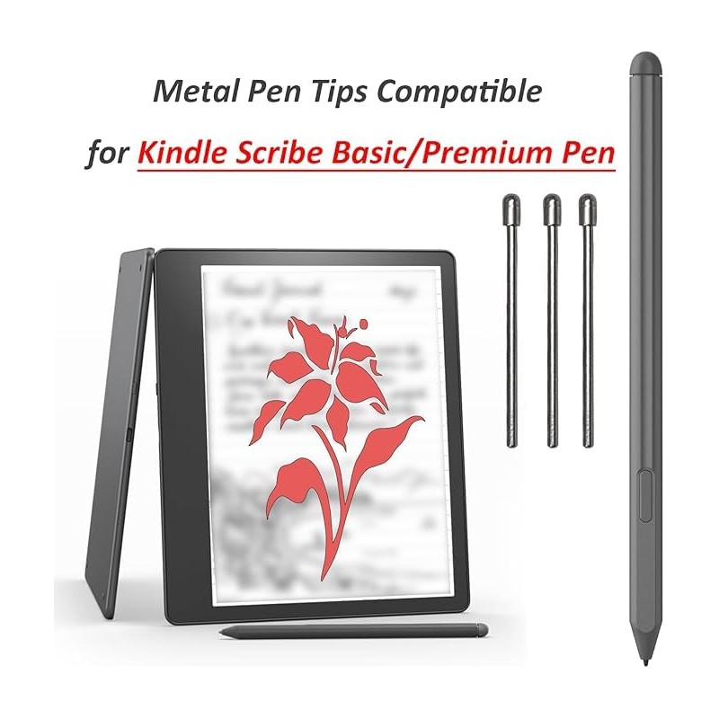 3 Pack Metal Nibs Replacement for Kindle Scribe Pen Compatible