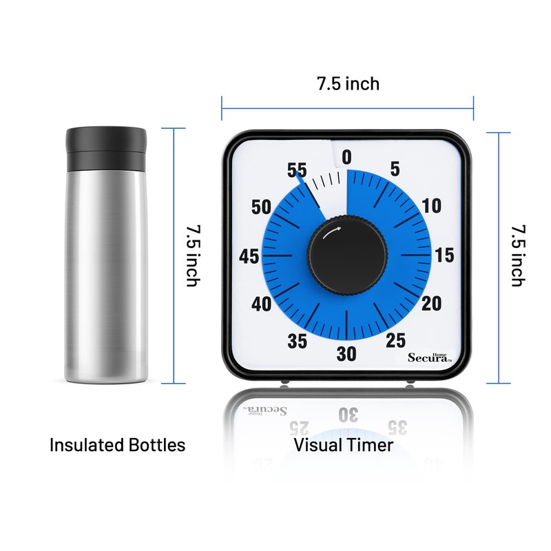 60-Minute Visual Timer, 7.5 Inch Oversize Countdown Timer Clock for