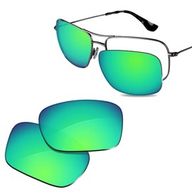 Glintbay Lente de repuesto 100% de ajuste preciso para Maui Jim Wiki Wiki MJ246-59 mm, espejo verde polarizado