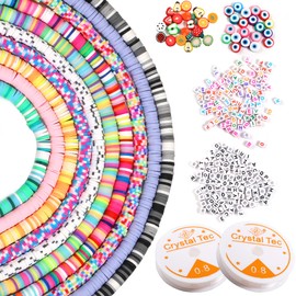 3448 PCS Clay Beads for Bracelet Jewelry Making Polymer Clay Colorful Heishi Beads for DIY Jewelry Craft