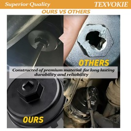 TEXVOKIE 14 Flute Oil Filter Wrench Cap Oil Filter Cap Wrench Removal Tool 64mm Fit for Toyota Corolla Camry RAV4 Lexus, 4 Runner, Tundra 2.5-5.7L Engine