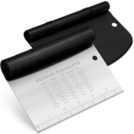 Urbanstrive Raspador de banco para hornear, cortador de masa de acero inoxidable y herramienta raspadora de cocina, rascador de alimentos, cortador de