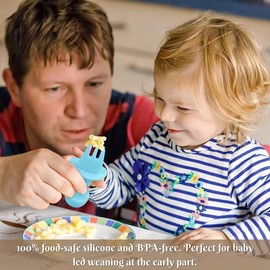 HAPPYTOYS set de Alimentación Complementaria para bebes. 10 piezas. Incluye vaso entrenador bebe, platos para bebe, cucharas para bebe, cubiertos para bebe. Facilita la alimentacion (Verde)