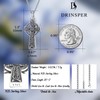 DRINSPER Urn Necklace for Ashes Celtic Cross Cremation Jewelry 925