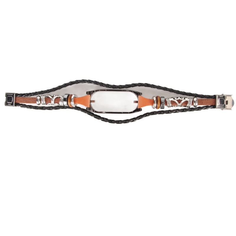 Leather Strap for Xiaomi 7 NFC Bracelet Metal Buckle Ethnic