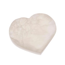 NKlaus Selenite Heart Plate 7.5 x 8.5 cm - Heart-Shaped Selenite Plate, Handmade for Storing Healing Stones and Jewellery, Ideal Spiritual Decoration for Meditation and Energy Work 16459